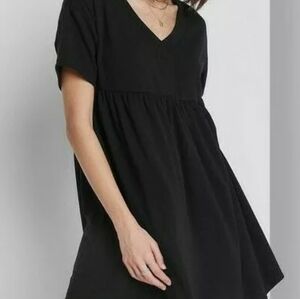 Wild Fable Black Babydoll Terry Knit Dress XS
